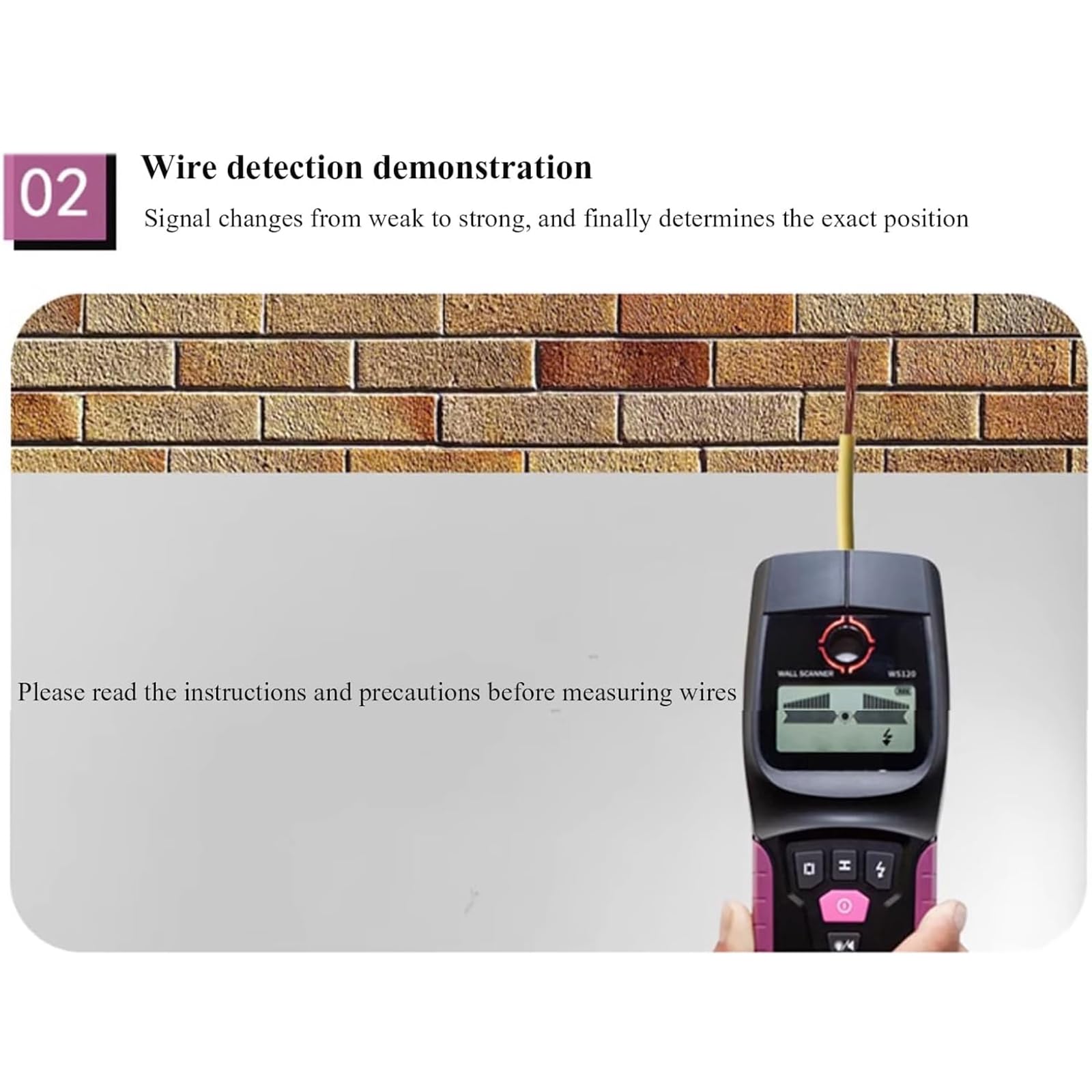 Detector De Vigas De Pared con Detector Central, Detector De Metales para Cables Y Tuberías De Agua De PVC con Tensión,para Detectar Metales, Madera Y Cables De CA Ocultos En La Pared