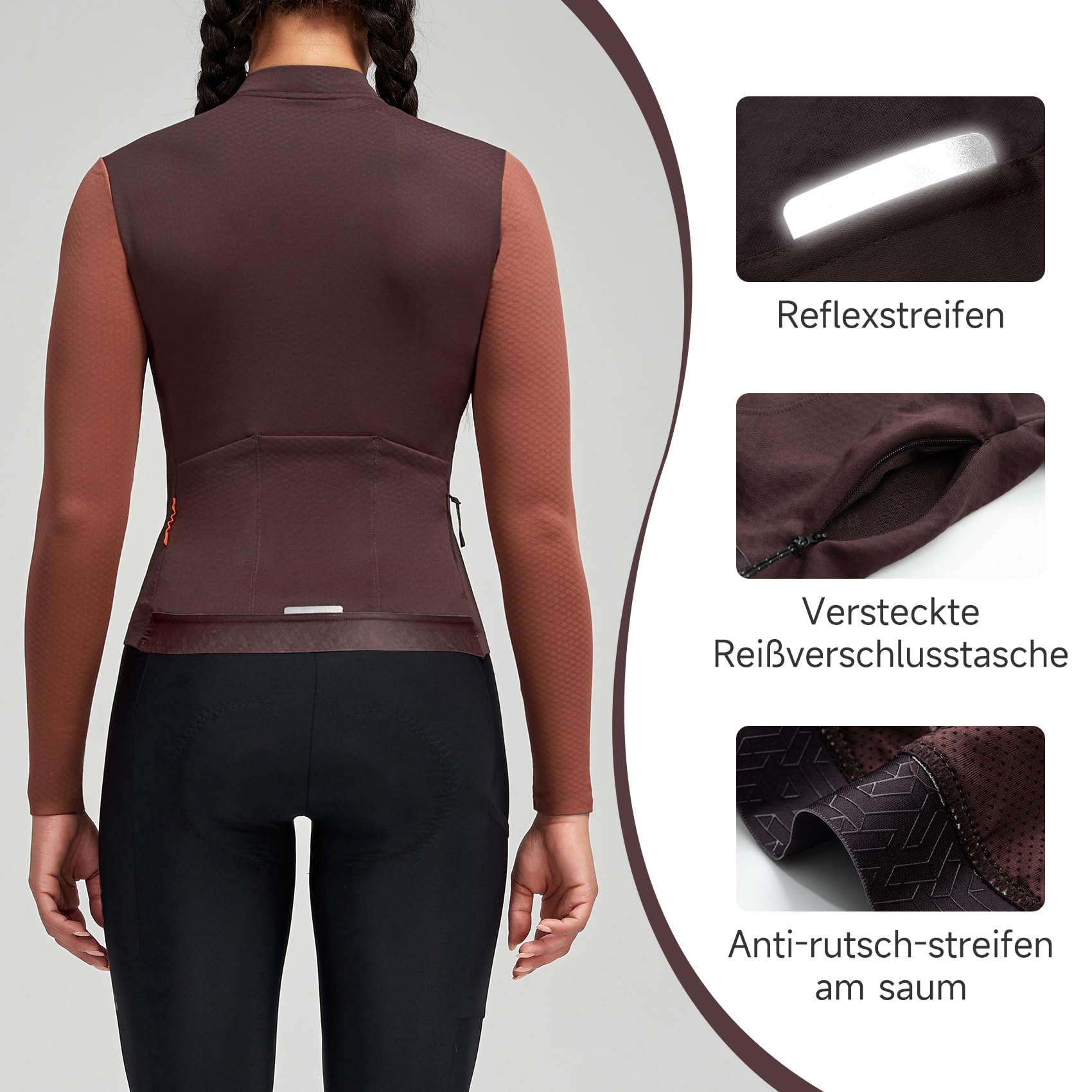 Santic Fahrradtrikot Damen Radtrikot Langarm Slim für Frühling Herbst Rennrad MTB Thermo Trikots