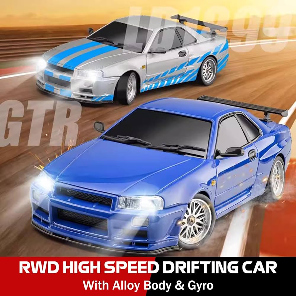 RC Drift Car LDRC LD1899 1/18 GTR R34 2.4GHz RWD RC Rally Car with