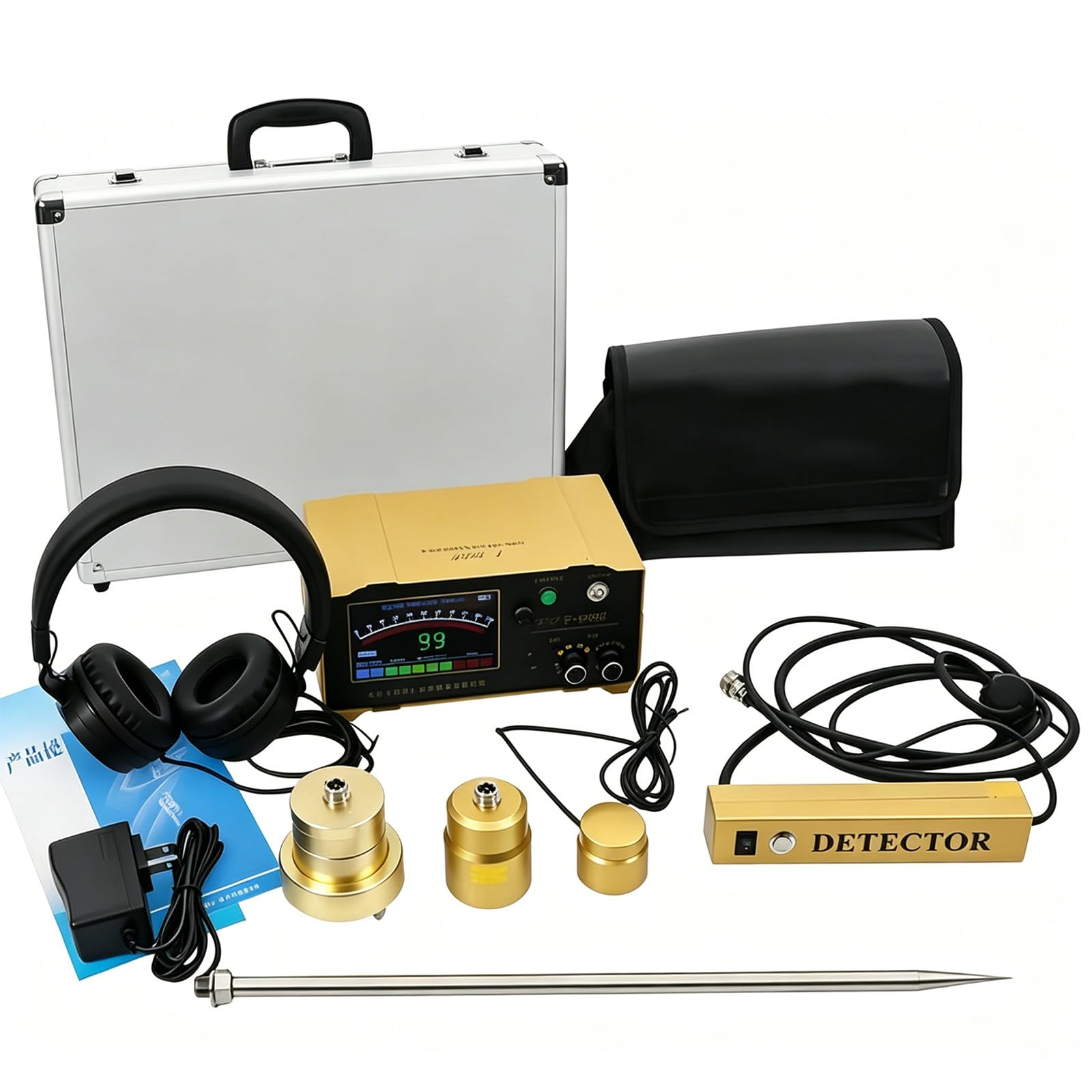 CLEASEBILY F999E Professional Water Detector Sensor – Accurate Pinpoint Leak Spot, Portable Carrying Case, 200-3000Hz, for Commercial Places & Contractors