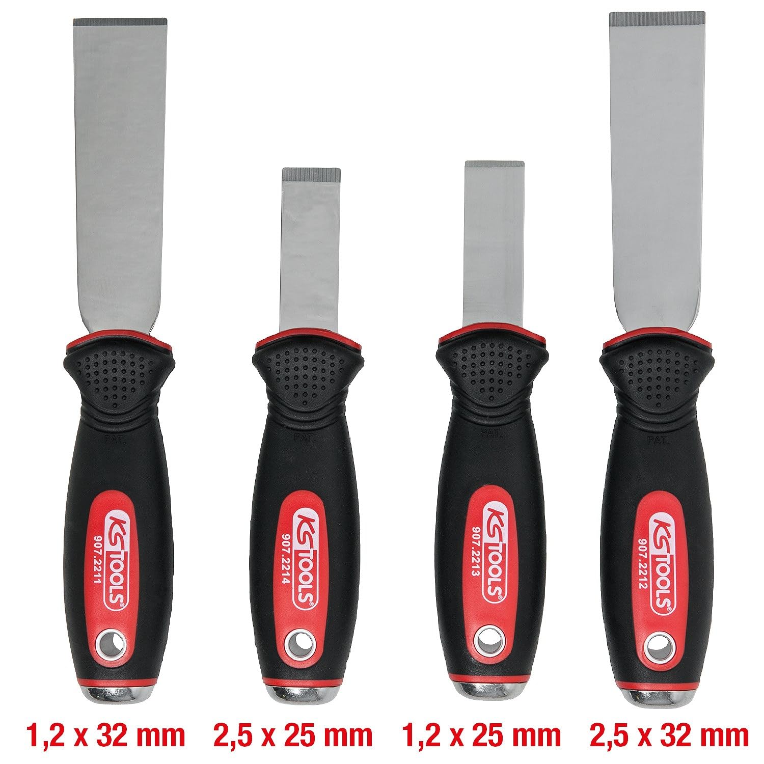 KS Tools 907.2210 Juego de rasquetas de cincel STAINLESS STEEL, 4 pzs