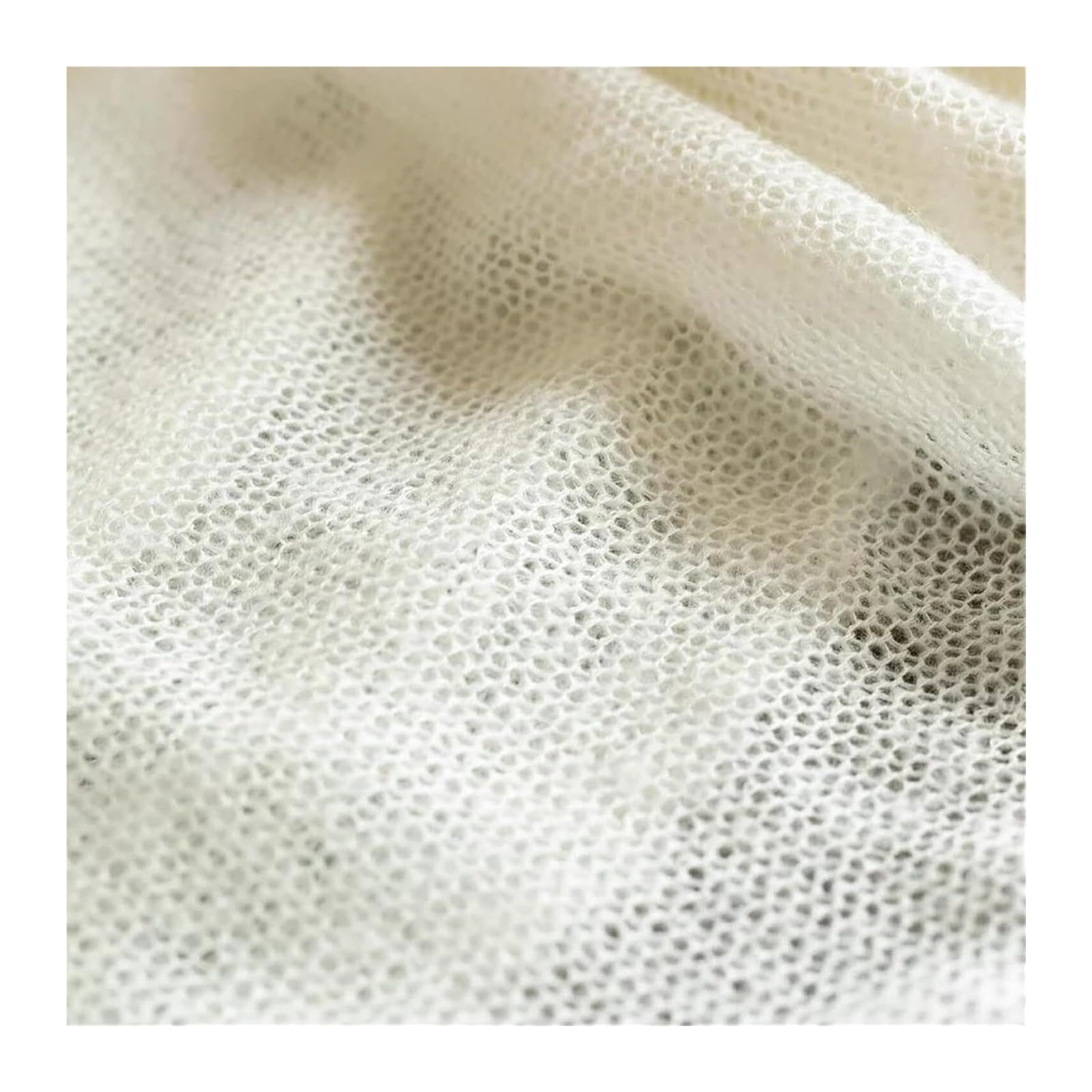 Tejido de malla para costura, Tejido de malla punto acrílico lana, beige, 90 cm x 145