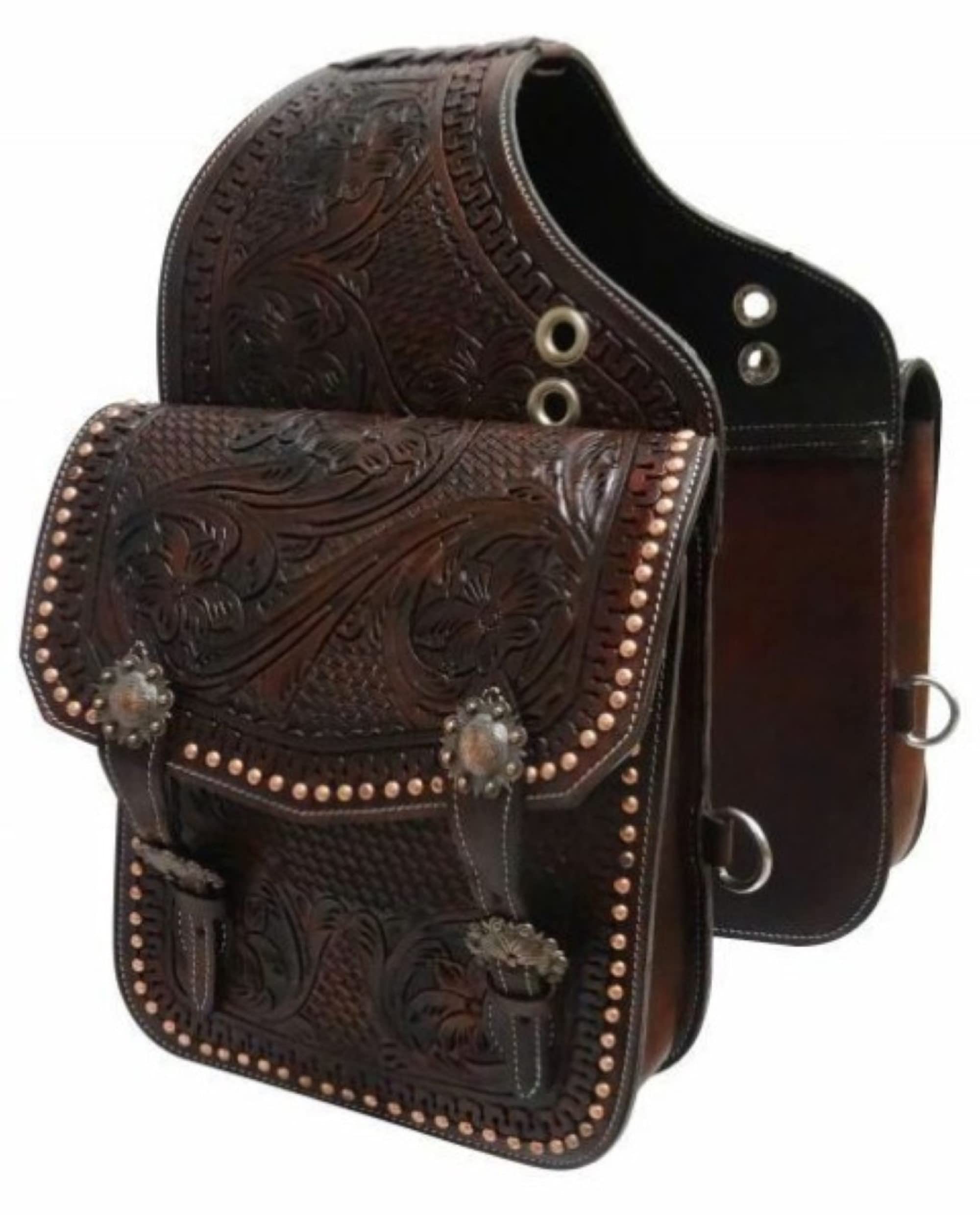 Sacoche De Selle Western En Cuir Ridex – Marron, Neuve, Pour Cheval