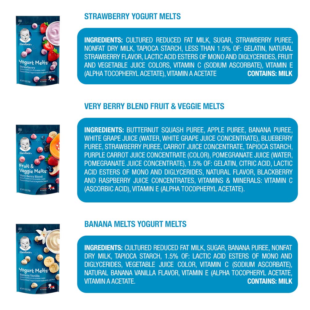 Gerber Up Age Yogurt Melts & Fruit & Veggie Melts Assorted Variety Pack