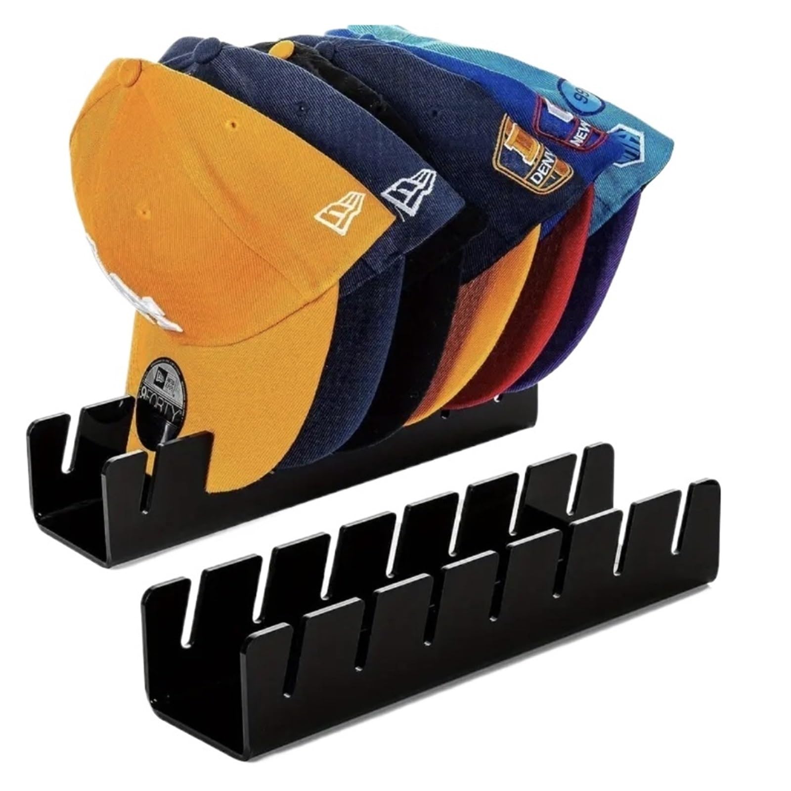 LNNXSZ Hat Storage Baseball Cap Holder For Home Use A Great Display And Storage Solution For Baseball Caps(Black hat rack 2pcs)