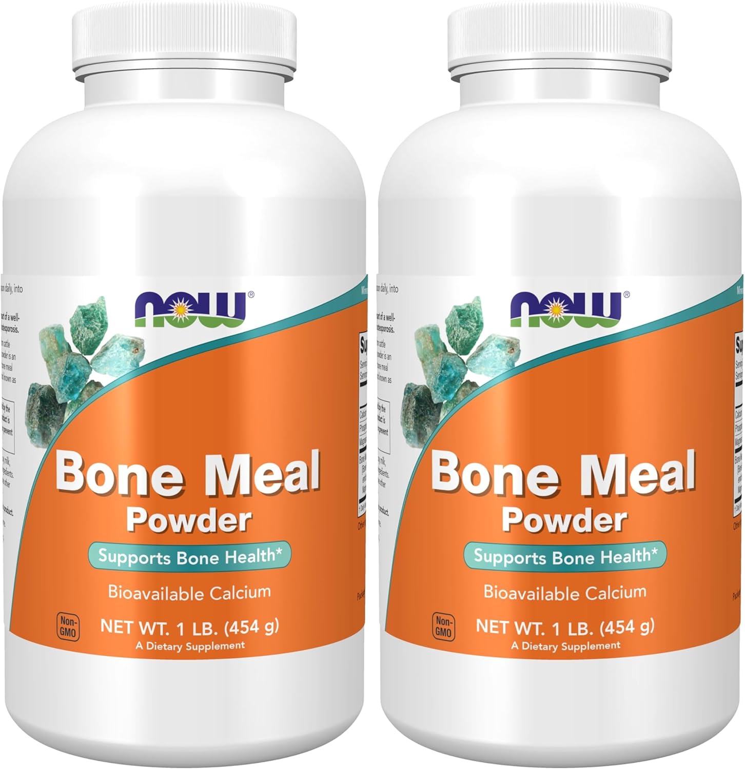 Now Supplements,Bone Meal Powder with Calcium Carbonate and Magnesium Oxide,Natural Calcium Source,1-Pound,(Pack of 2)