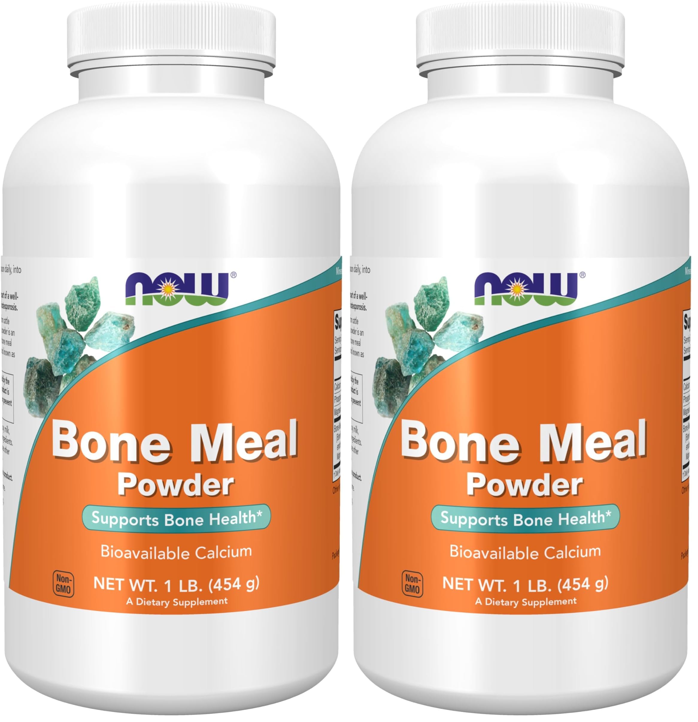 Now Supplements,Bone Meal Powder with Calcium Carbonate and Magnesium Oxide,Natural Calcium Source,1-Pound,(Pack of 2) 1 Pound (Pack of 2)