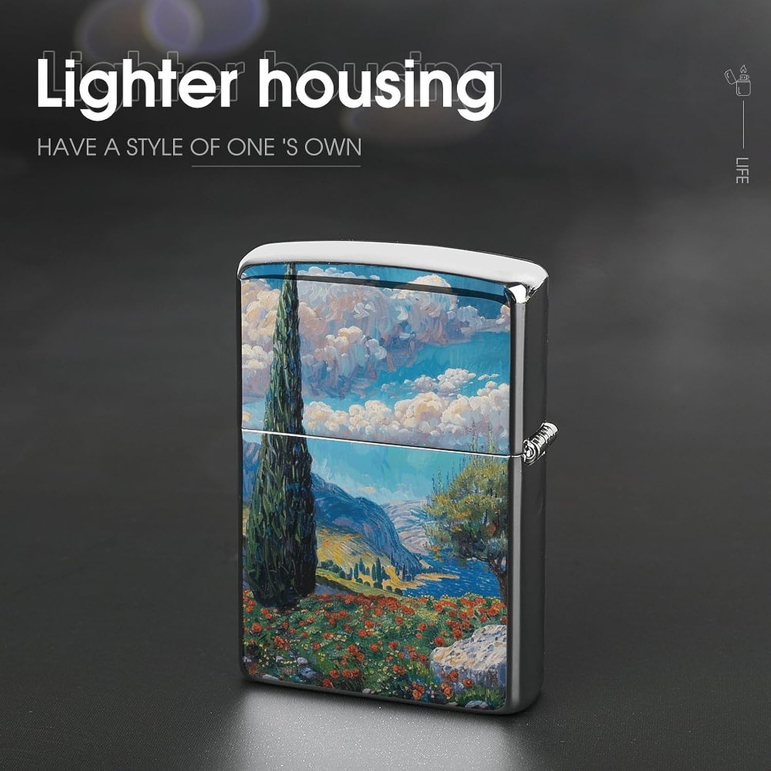 Cypress Trees Outdoors Lighter Case, Personalized Metal Lighter Sleeve, Double-Sided Lighters Cover for Standard Lighters, Stylish & Unique Idea image 4