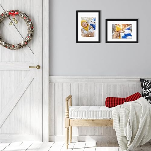 Vista 415 de Egofine Portarretratos de 9 x 12 pulgadas hecho de madera maciza con plexiglás, fotos de 5 x 7/6 x 8 con paspartú o de 9 x 12 pulgadas sin paspartú