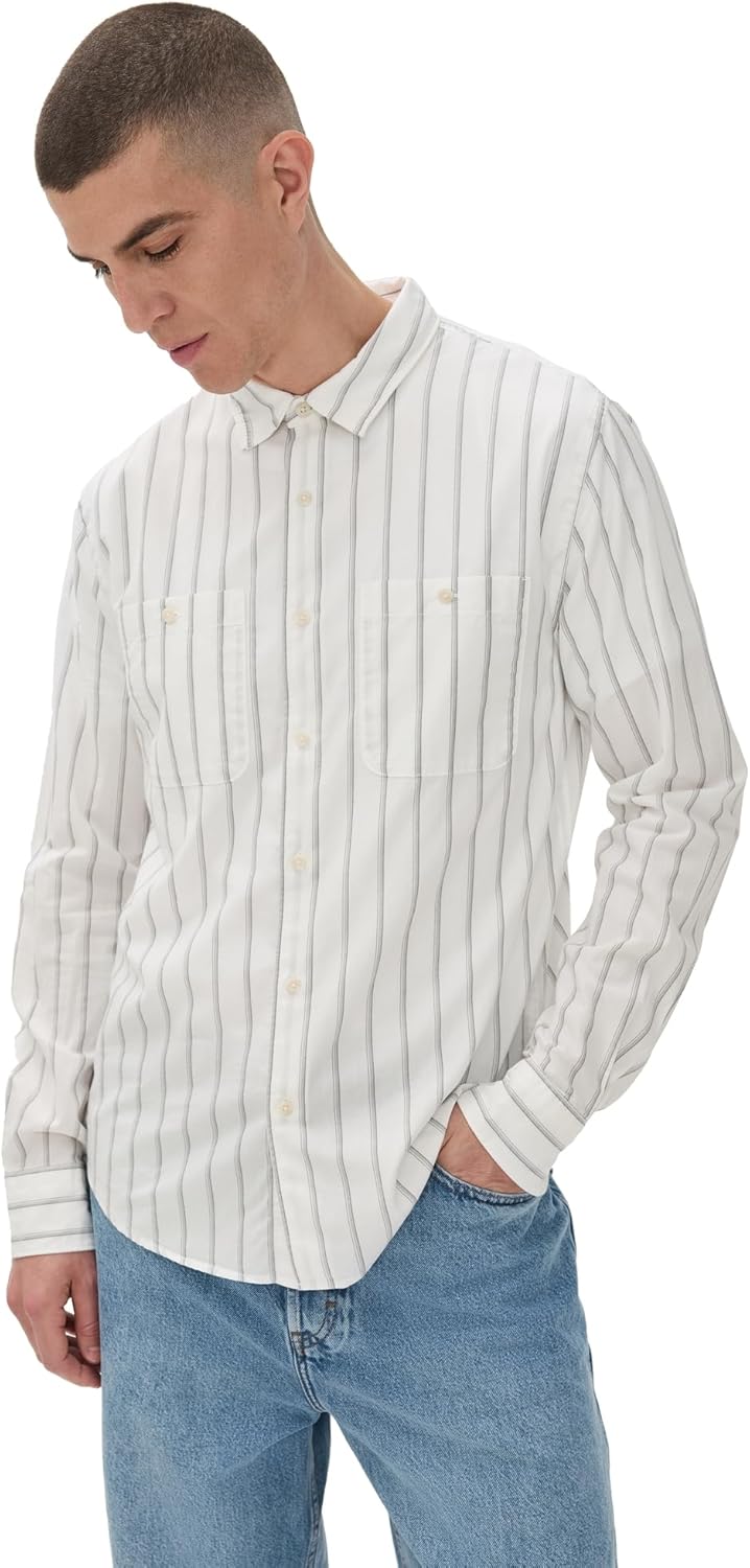 Vince Men's Sueded Jersey Button Down Shirt