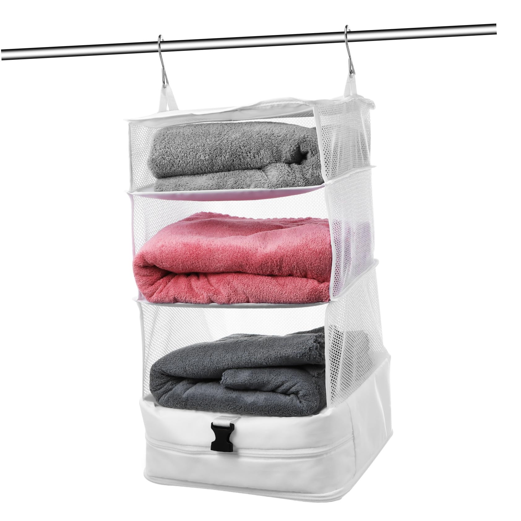 Mipcase Organizador Colgante De Ropa De Viaje 3 Capas Bolsa Pequeña Tela Oxford Resistente Ahorro De Espacio para Armario Maletas Doméstico y Viaje