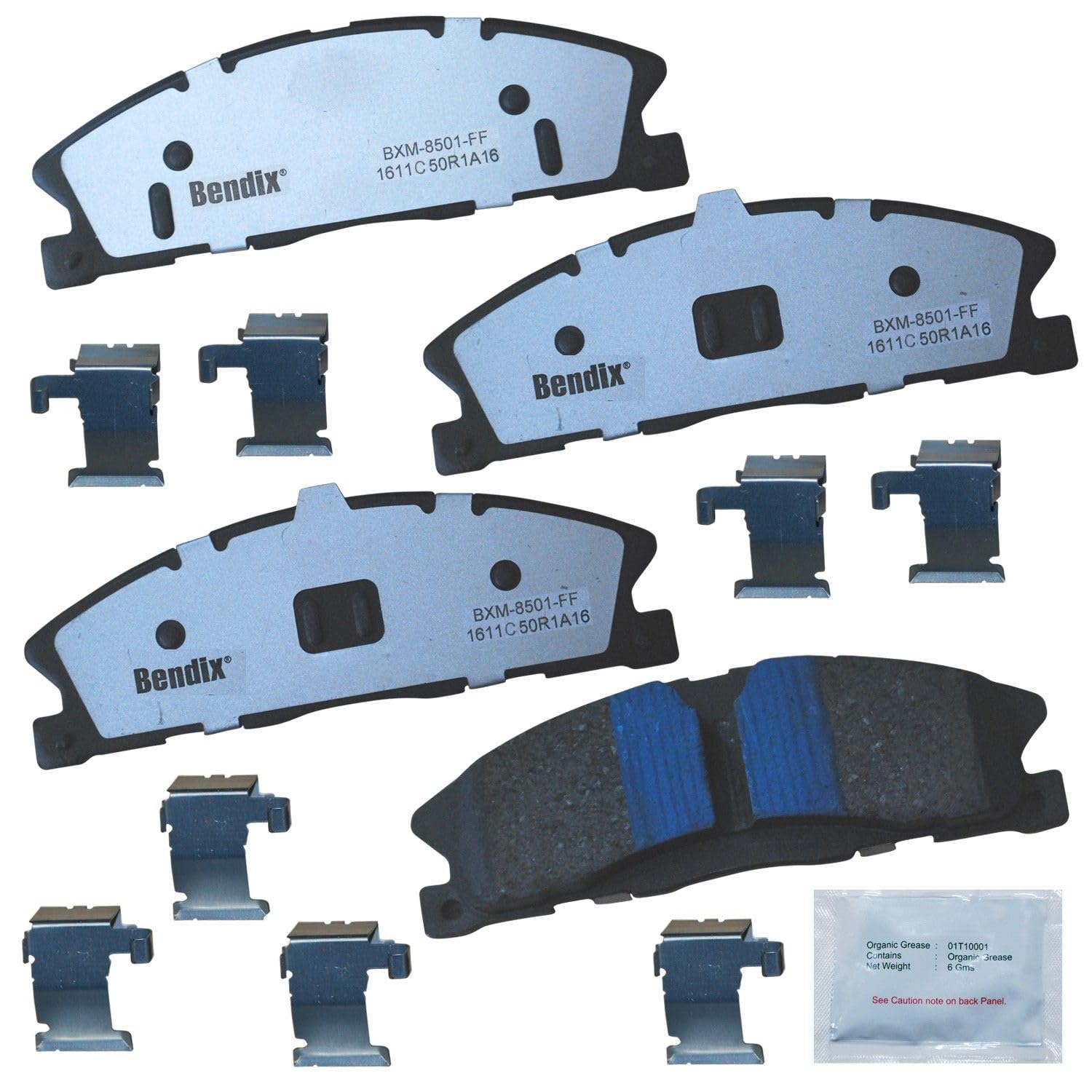 Bendix Fleet Metlok PBD1611C Semi-Metallic Front Brake Pads for Ford Explorer 2019-2014,Flex 2016,Flex 2019-2018,Police Interceptor Utility 2019-2016,Taurus 2019-2017,Lincoln MKS 2016,MKT 2019-2016