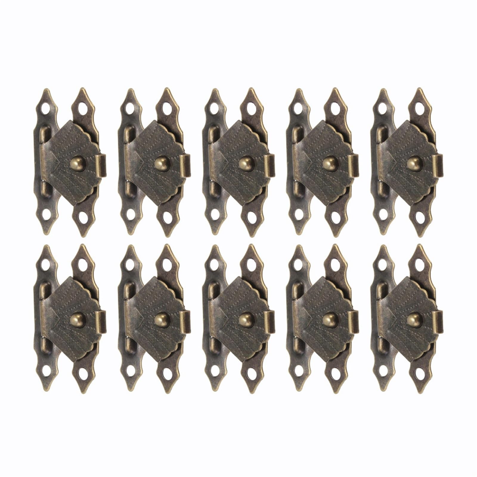 Zwcshuu Antique Bronze Padlock Latch Padlock Hasps Latch Hook 10Pcs 30 * 18Mm Clasp Lock For Wood Boxes Gold(Antique Bronze)
