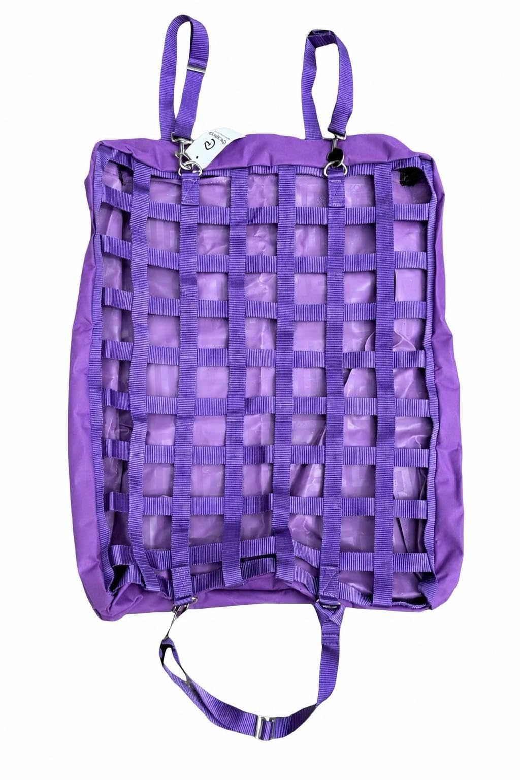 Hay Bag Hay Feeder for Horses, Adjustable, Large Capacity Travel Friendly, Purple