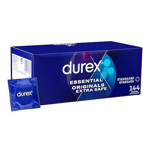 Durex Essential - 144 Préservatifs Extra Lubrifiés - Confort et Sécurité - 144 unité (Lot de 1)