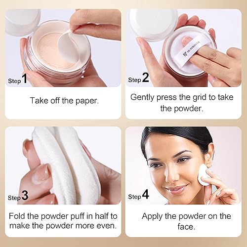 Miniatura 8 de FV Polvo fijador de polvo translúcido, ligero y duradero, acabado mate con brillo transparente, control de aceite y sin talco, polvo facial suelto