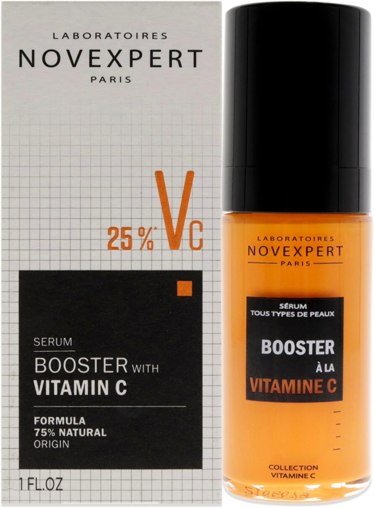 Booster with Vitamin C - Smoothing and Rejuvenating Face Serum - for A Vibrant and Renewed Appearance - Deeply Anti Oxidizing and Brightening - Formulated to Reduce Free Radicals - 1 Oz