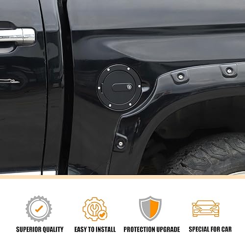 Miniatura 6 de LLKUANG Cubierta protectora de tapa de tanque de combustible de gasolina compatible con Toyota Tundra 2007-2021, cubierta de puerta del tanque de