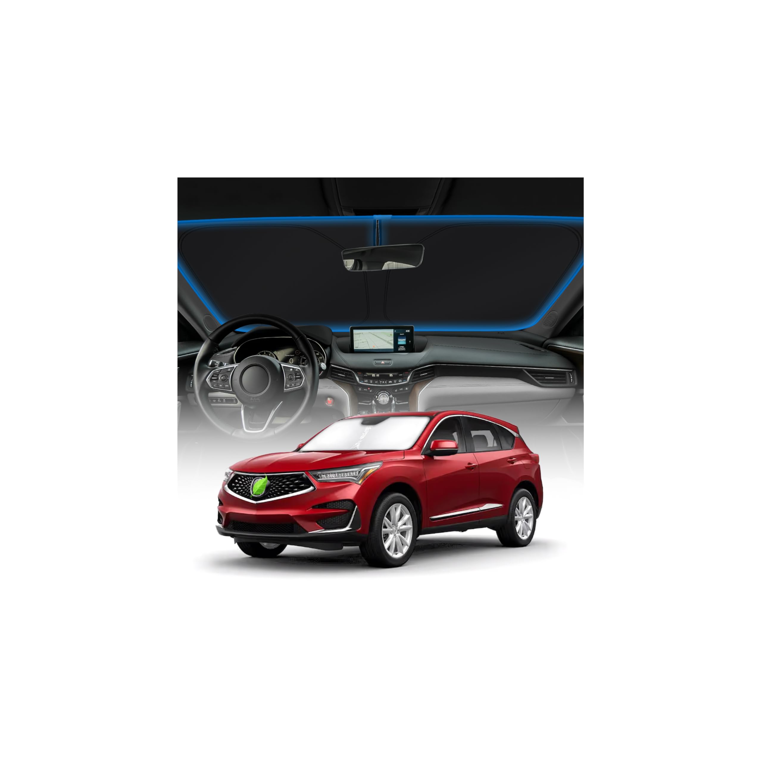 KUST Windshield Sun Shade Custom Fit for 2019-2024 2025 2026 Acura RDX Accessories Windshield Sunshade Window Shade Sun Visor Protector Foldable Blocks UV Rays Keep Your Car Cooler