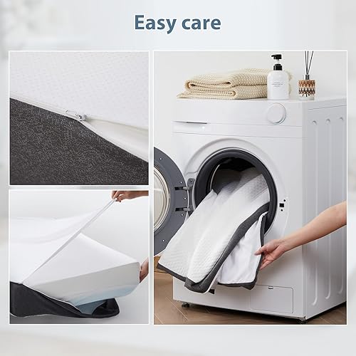 Miniatura 8 de Colchón plegable, tamaño Queen, colchón de espuma viscoelástica de triple pliegue de 6 pulgadas y tapete para dormir con funda extraíble, lavable y
