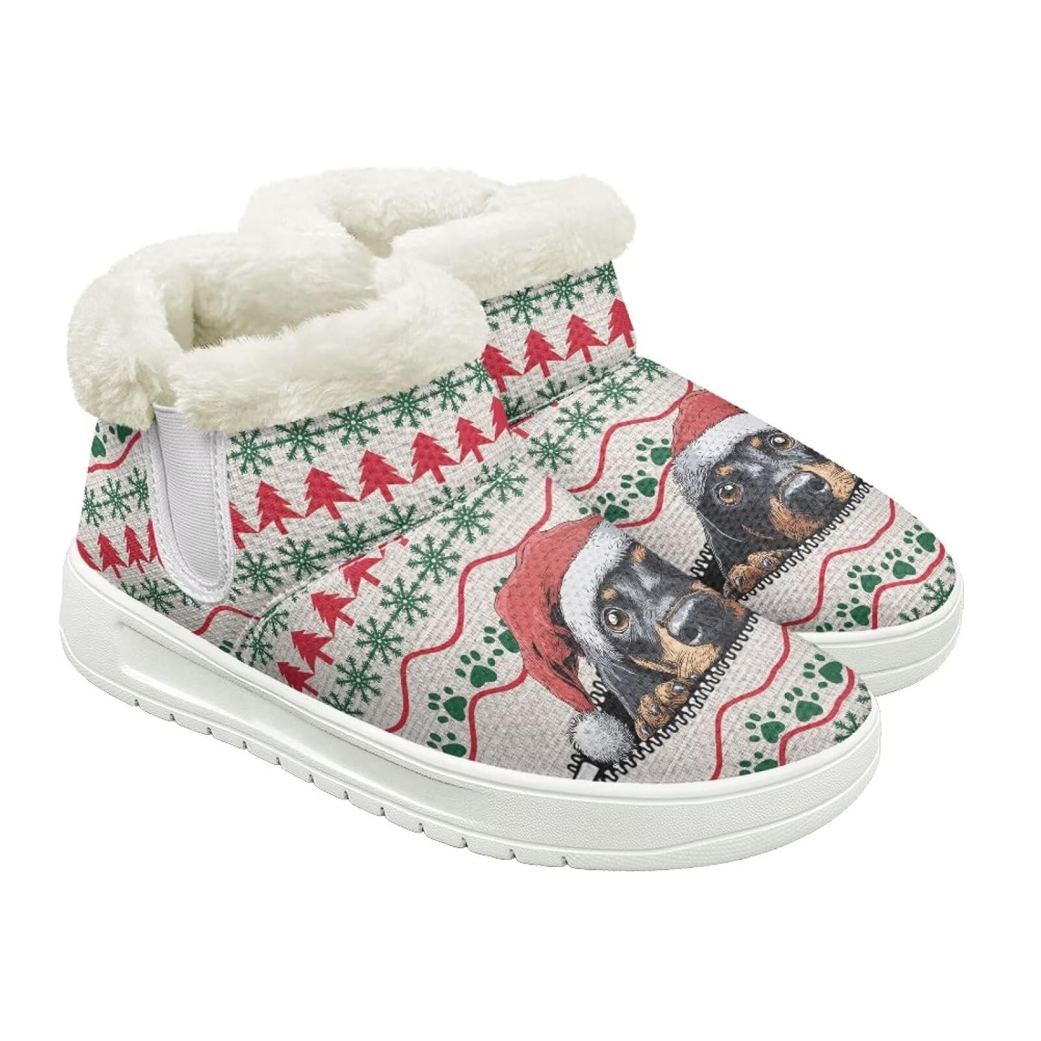 Womens Snow Boots Slip On Winter Boots for Women 2025 Fashion Wide Width Winter Shoes with Fur Lined