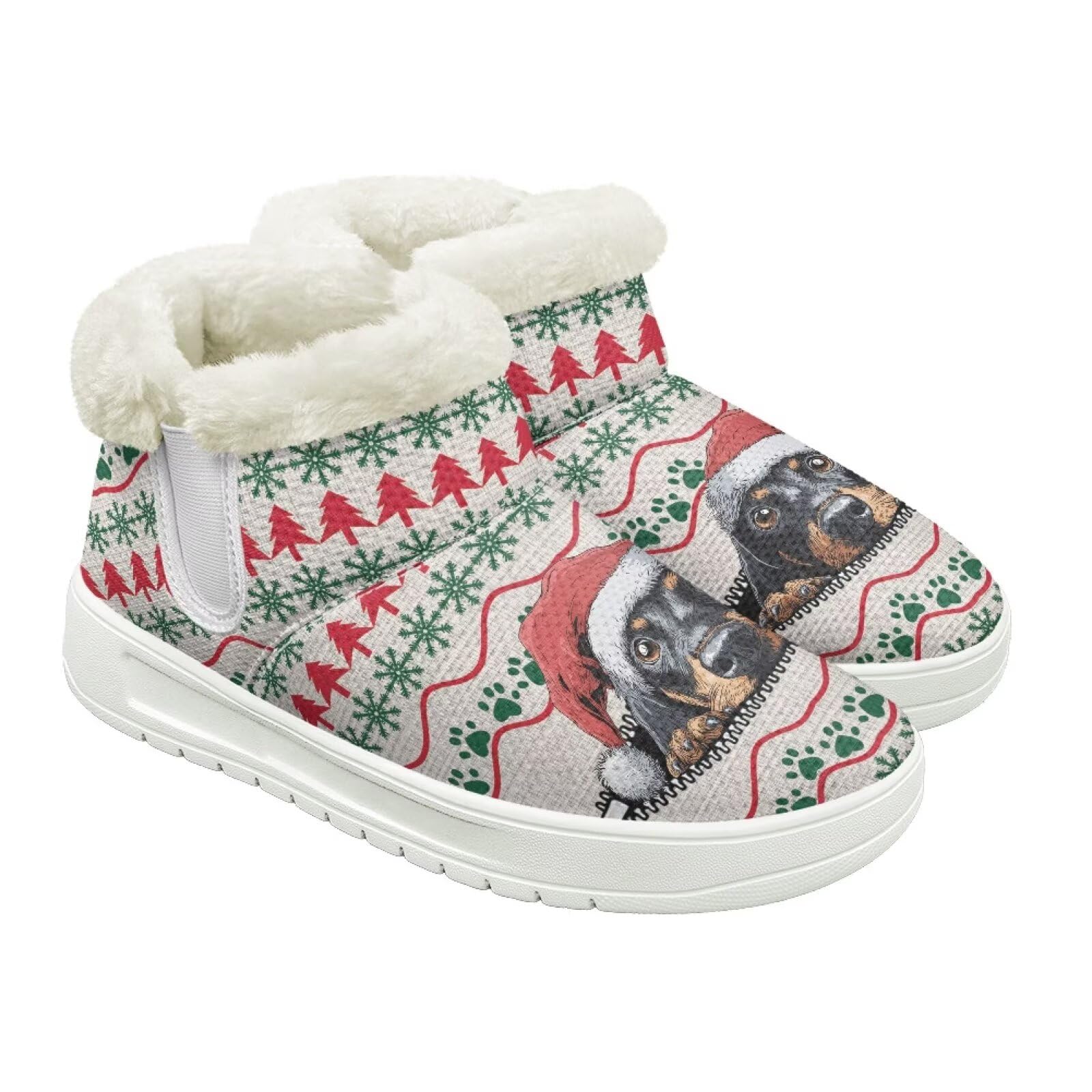 Womens Snow Boots Slip On Winter Boots for Women 2025 Fashion Wide Width Winter Shoes with Fur Lined