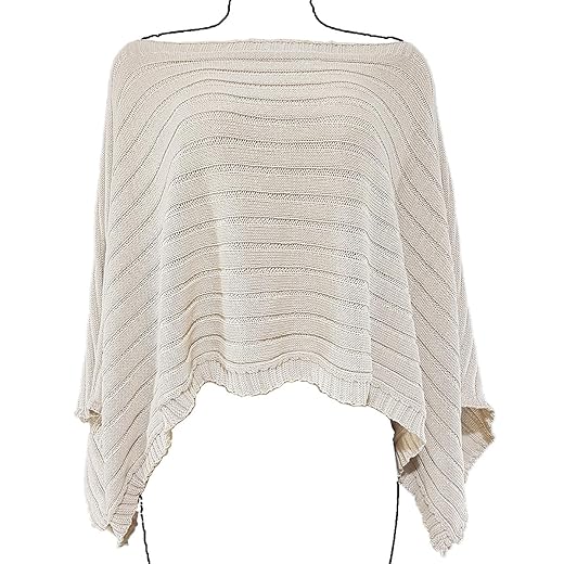 Poncho Feminino Boho de Tricô Katlen Tricot - Capa Manta Estilo Boho Chic - Tamanho Único