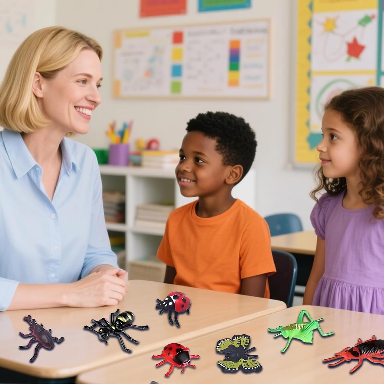 24 Pcs Insects and Bugs for Kids,Plastic Mini Small World Toys,Realistic Little Insects and Bugs Minibeasts Toy Kit,Soft Rubber Bug Insect Toyware Figures,Minibeasts Contain Spiders,Parties Gifts - Image 3
