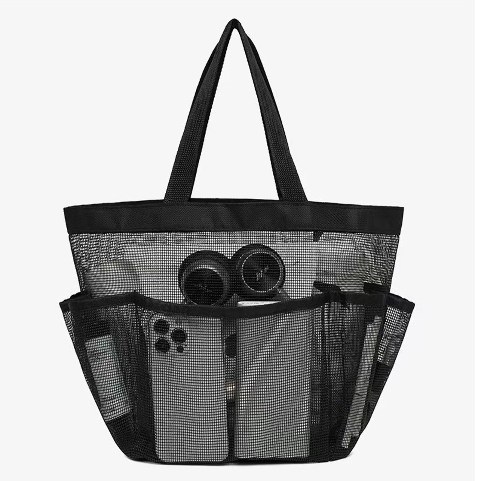 SHUCHUANG Mesh Shower Caddy Portable Upgrade Deeper 8 Pockets Shower Bag Basket Tote for College Dorm Room Toiletry