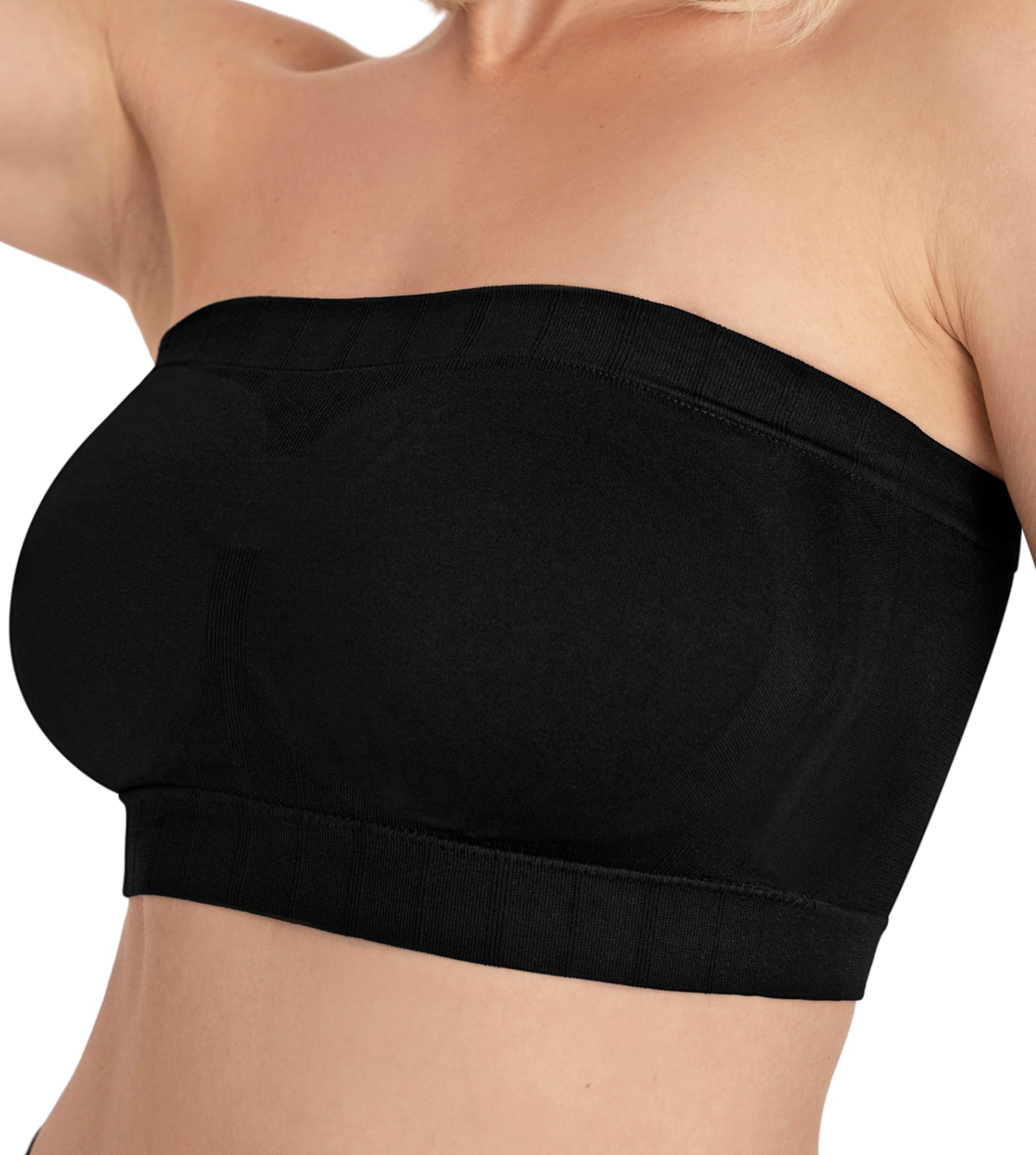 Conturve Women's Underwire Seamless BreathConvertible Strapless Bandeau Bra - Convertible Bra for Women