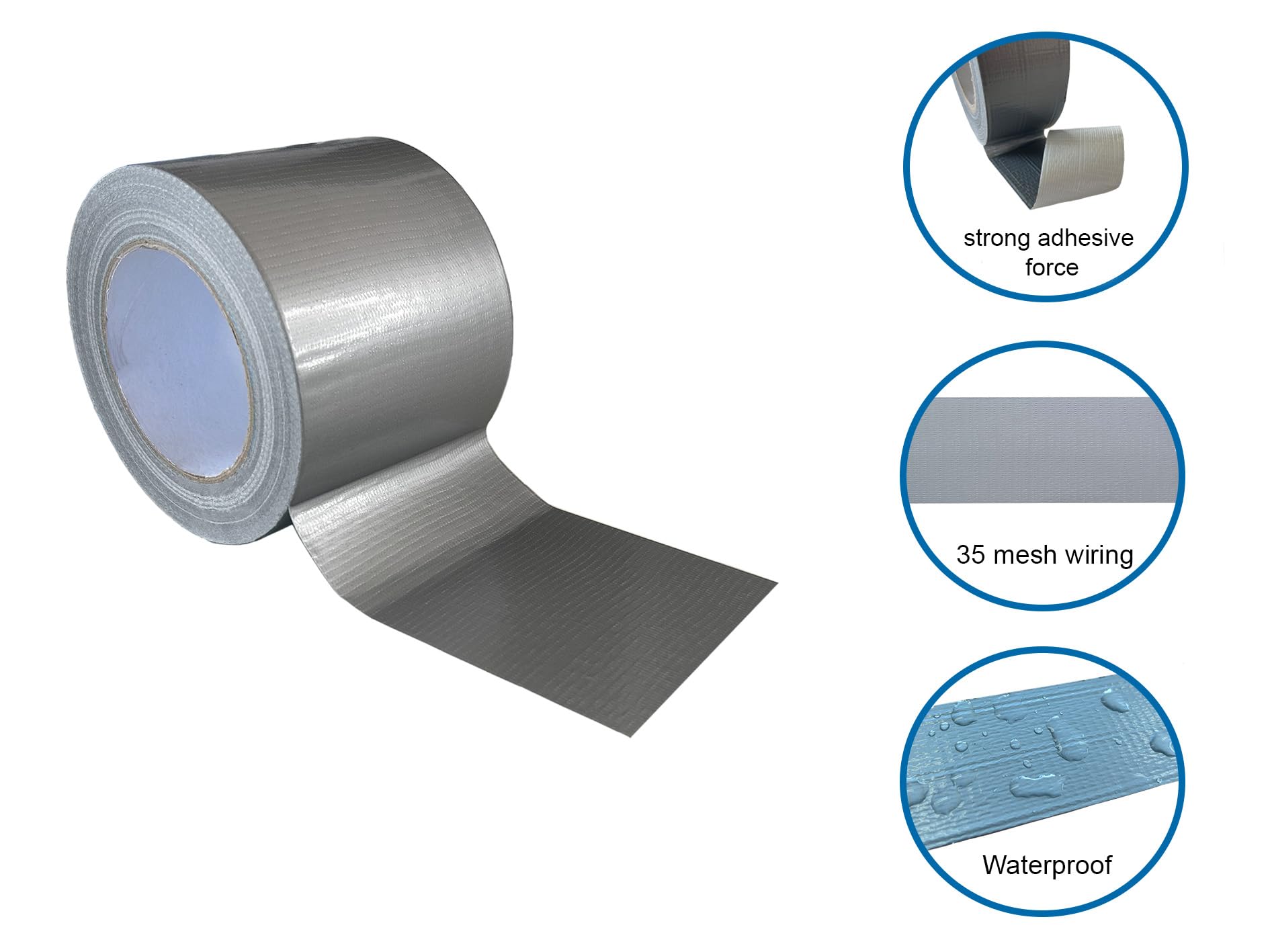 Cinta adhesiva de color gris, 96 mm x 50 m, 12 rollos, fuerte y versátil para reparaciones, construcción e industria, cinta adhesiva de reparación, cinta adhesiva blindada