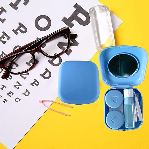 Miniatura 7 de Paquete de 6 fundas para lentes de contacto, lindo estuche de contacto de viaje, contenedor de almacenamiento todo en uno con pinzas de botella de