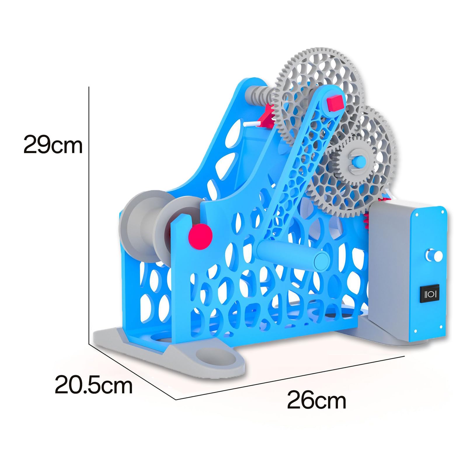 Retraktor filamentu do drukarki 3D, nawijarka na szpule, elektryczna nawijarka do materiałów eksploatacyjnych, zdolna do utrzymania szpul 2KG, modułowa konstrukcja z możliwością (Blue)