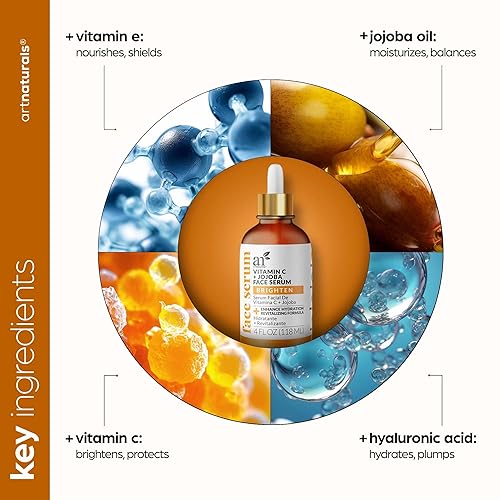 Miniatura 4 de ArtNaturals Suero de vitamina C antienvejecimiento (4 onzas líquidas) con ácido hialurónico y vitamina E - Repara las arrugas ojeras, desvanece las