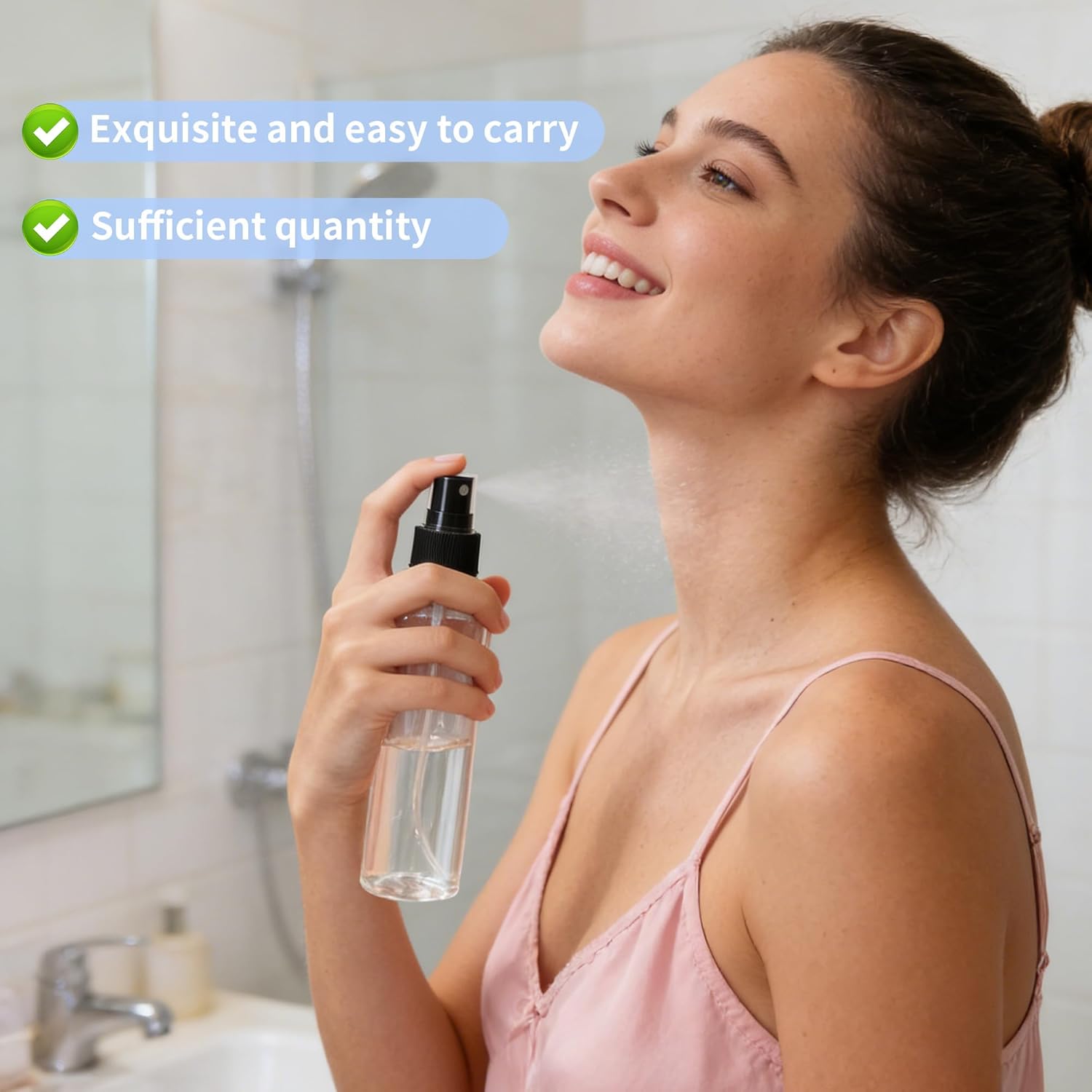 36 Pack Clear Plastic Spray Bottles 8 oz Spray Bottle Fine Mist Cleaning Spray Bottles Transparent 8 oz Empty Sprays Bottle Bulk for Travel, Essential Oils (Black,Clear)