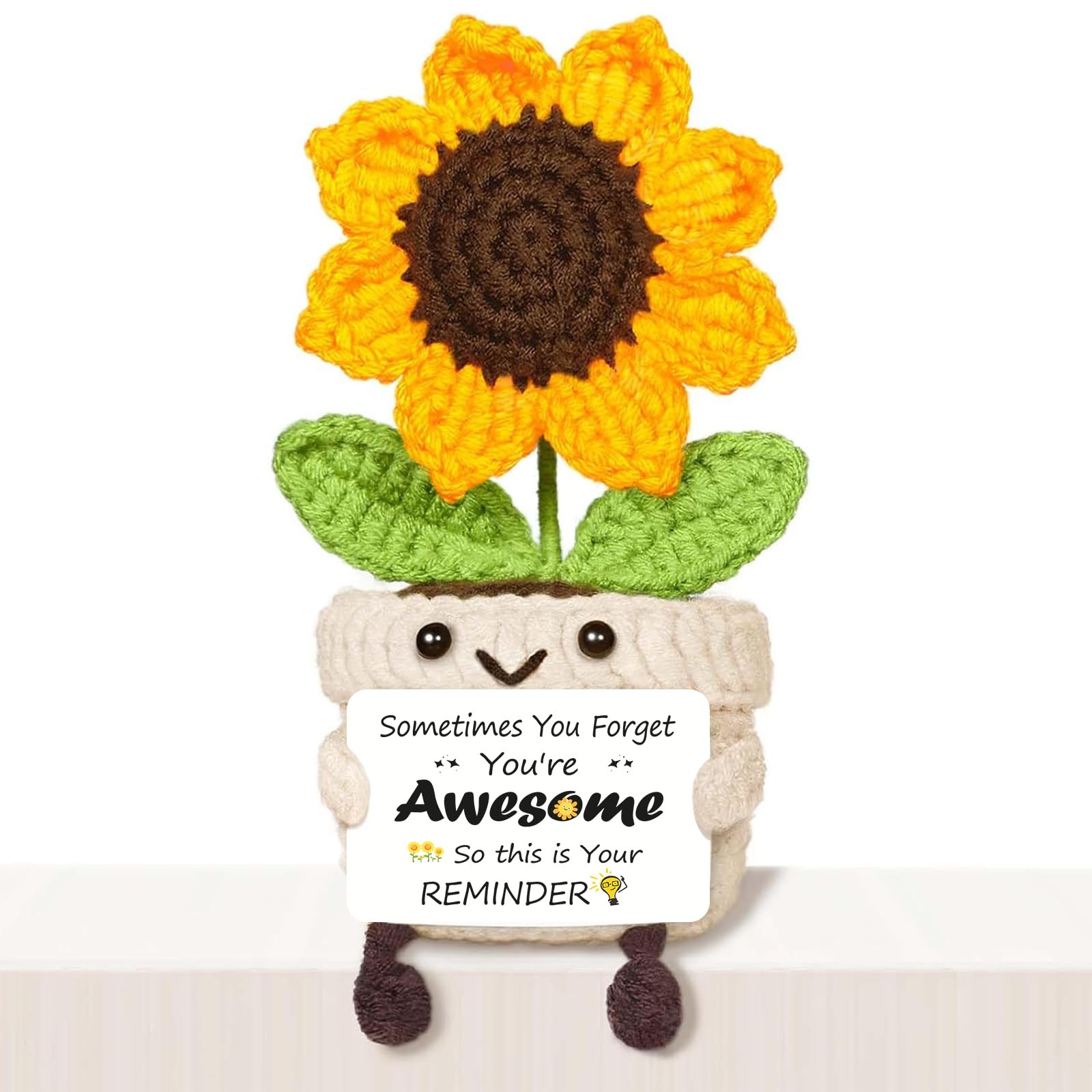 Handmade Emotional Positive Support Sunflower with Card for Women,Awesome