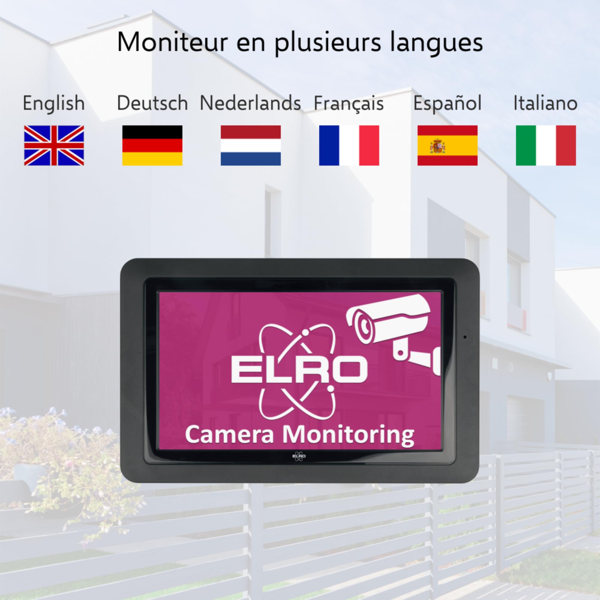 ELRO CZ40RIPS Kit de caméra de Surveillance sans Fil Full HD 1080p avec écran 7" et Application