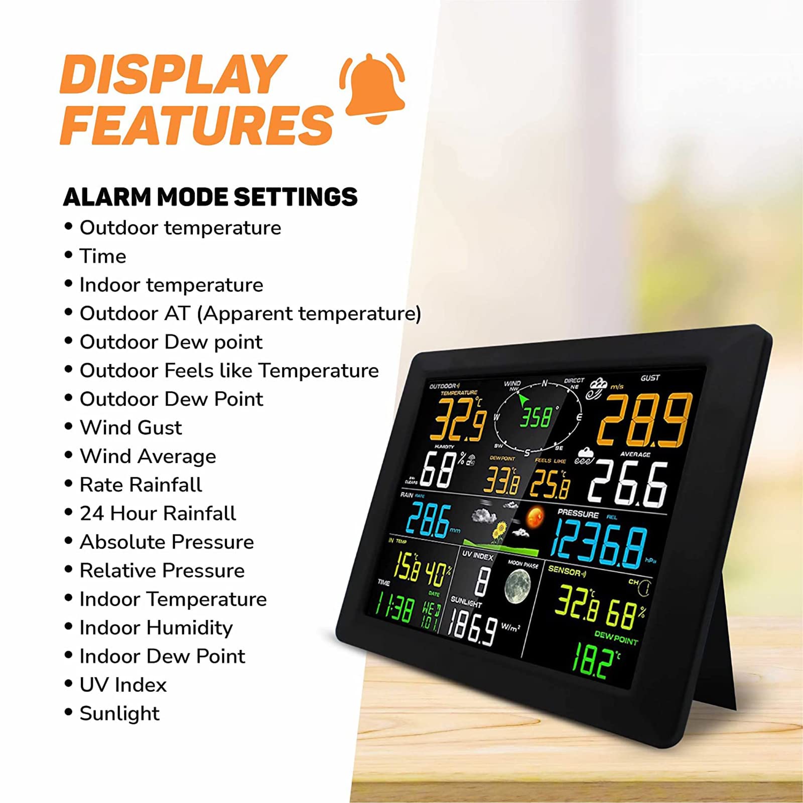 Amazon.co.jp: プロフェッショナルウェザーステーション、WiFi大型8.3