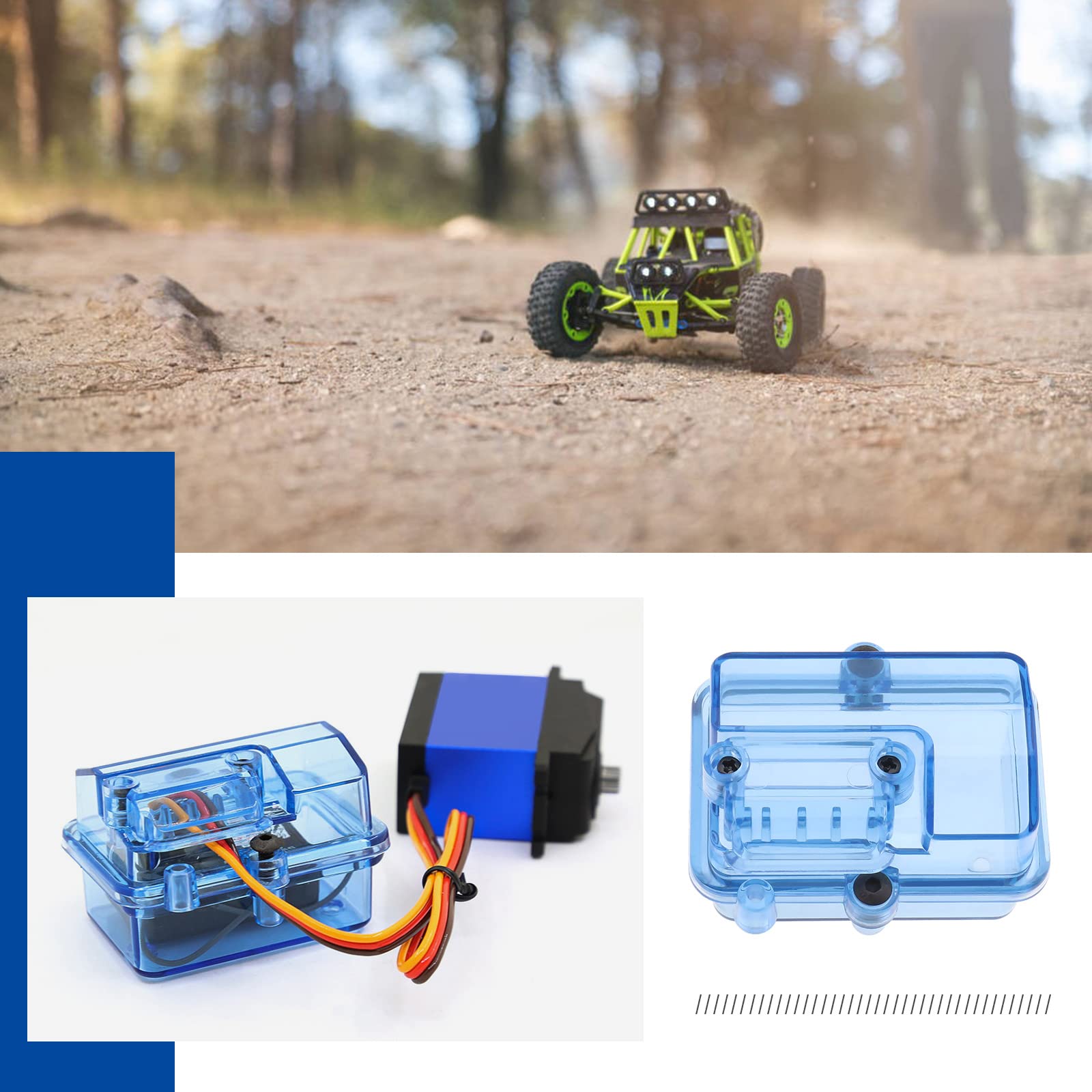Create idea 2 Set Scatola Ricevitore ESC Trasparente Impermeabile Custodia Antipolvere Protezione per Il Controllo della velocità Elettrica Scatola Sigillata con Viti per 1/10 1/8 HSP RC Crawler