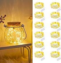 Dufuso Lot de 12 Guirlande Lumineuse à piles, 2m 20 LEDs Guirlandes Lumineuses, Mini Guirlande LED à Pile étanche pour Bouteille, Mariage, Fête, Noël