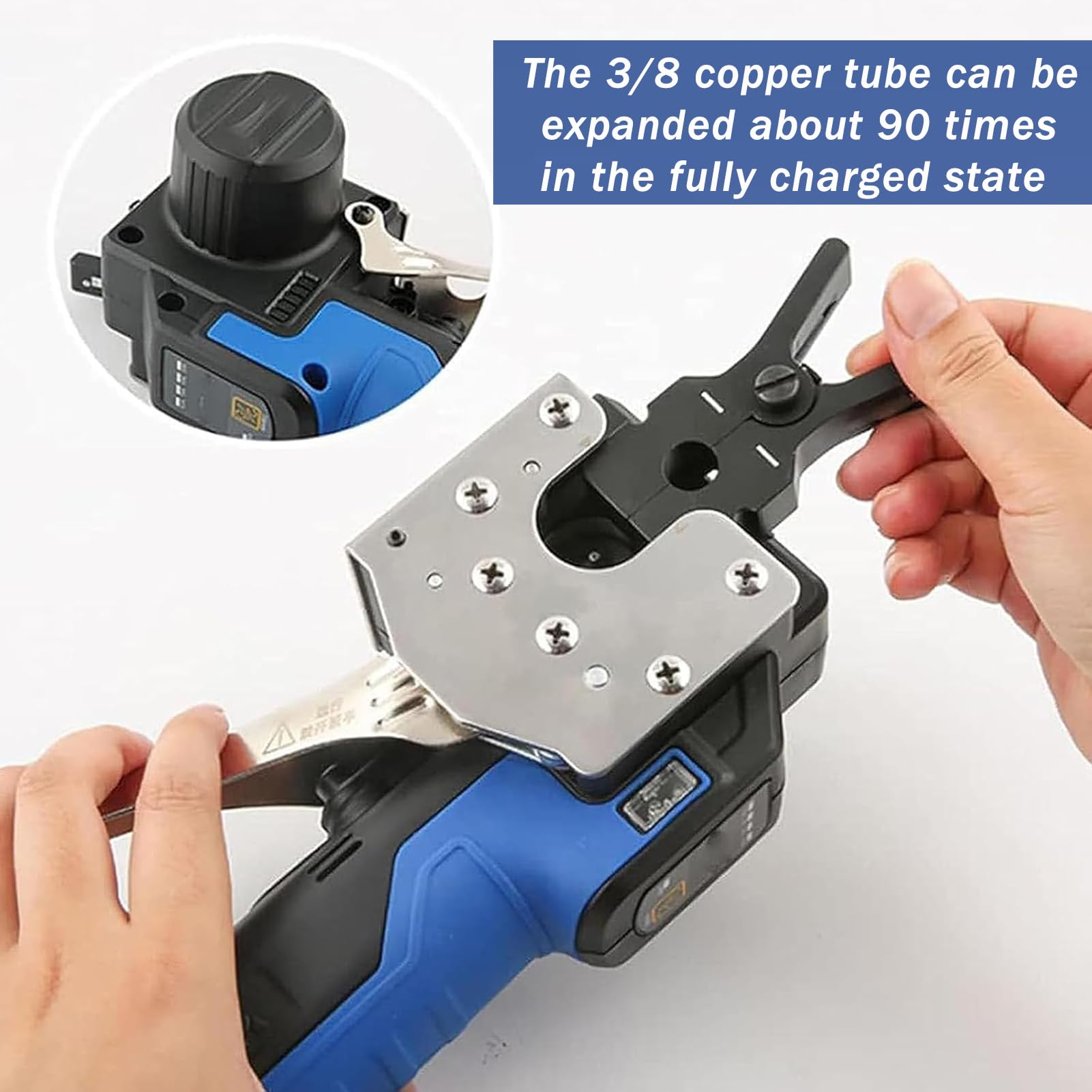 Kit di Utensili per svasatura elettrica per installatori HVAC, 5 Misure di Morsetti, espansore per Tubi in Rame e Alluminio da 1/4" a 3/4", utensile per svasatura Tubi in Ottone a Batteria