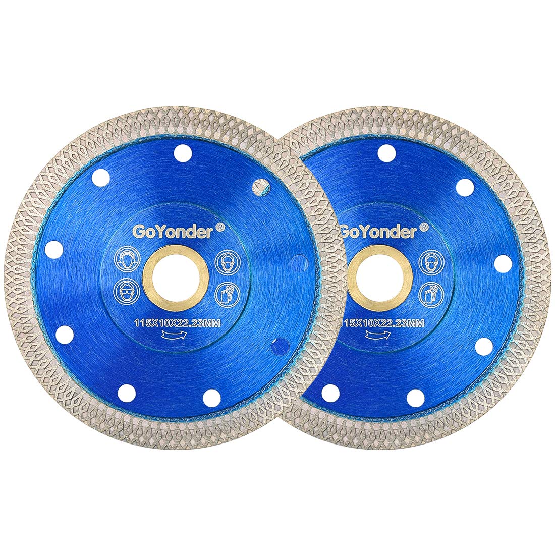 GoYonder 4.5 Inch Super Thin Diamond Saw Blade for Cutting Porcelain Tiles,Granite Marble Ceramics (4.5“Blue-2PCS)
