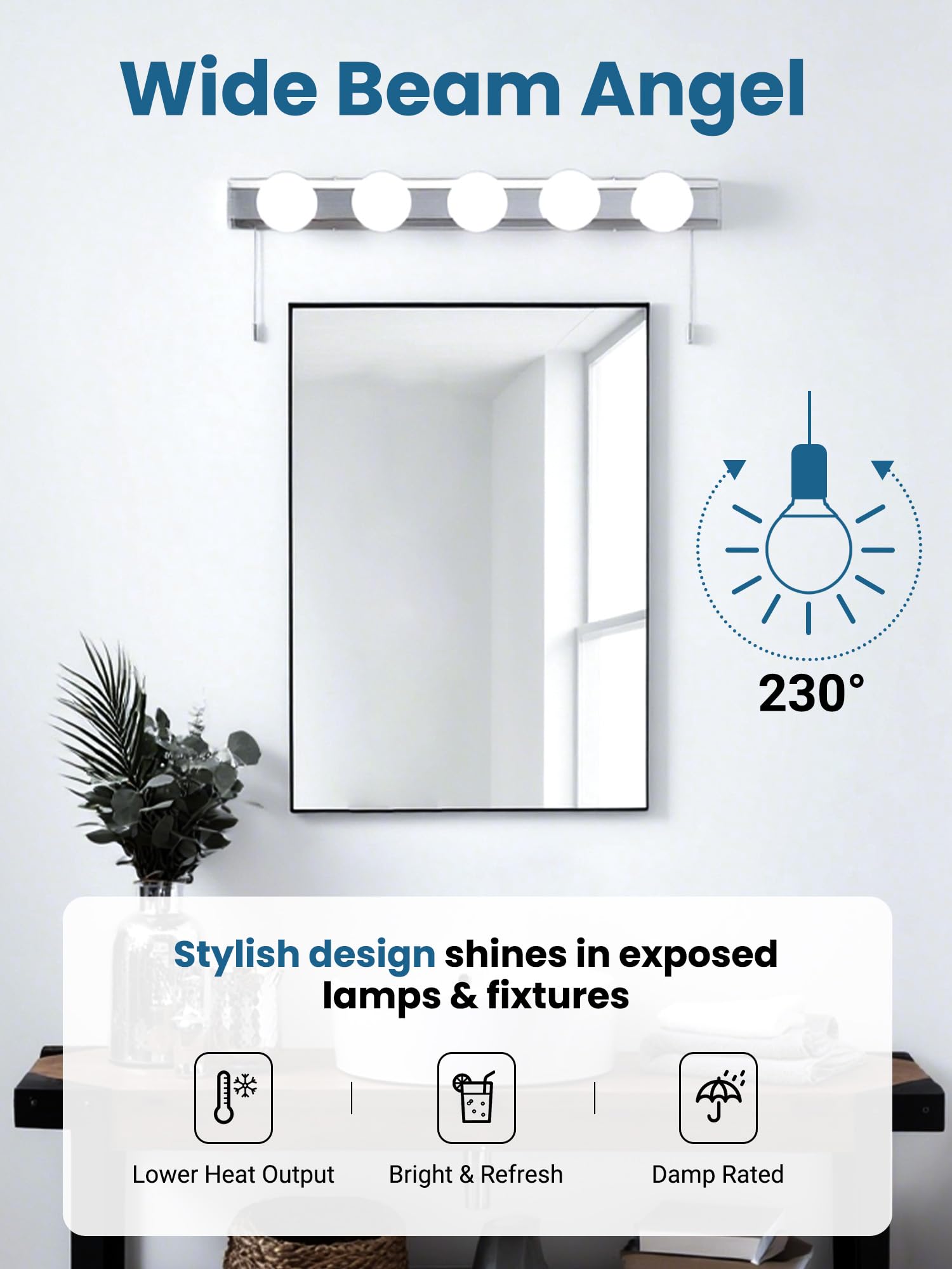 TJOY G25 LED Globe Light Bulbs Vanity Light Bulb for Bathroom 40W Equivalent 5000K Daylight White E26 Base — view 6