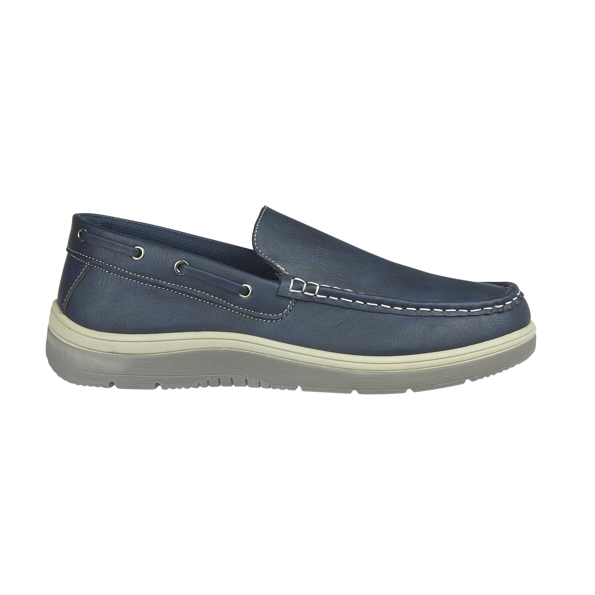 Men's Wide Fit Faux Leather Touch & Close Slip On Or Lace Up Casual Lightweight Comfort Boat Deck Shoes