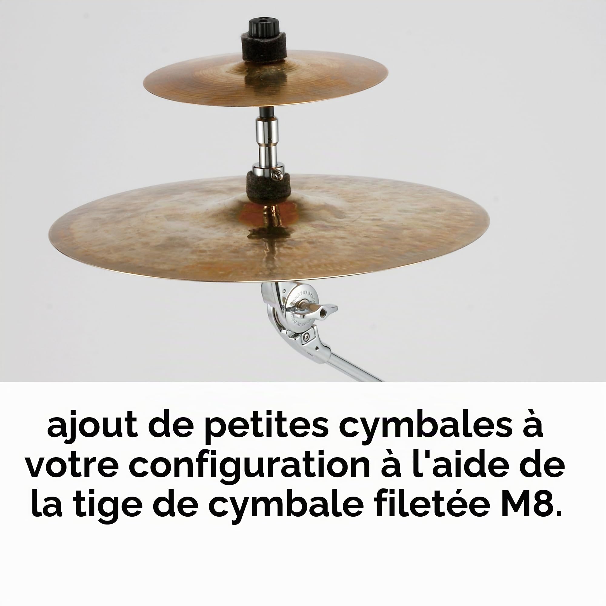 Tama CSA15 Support de cymbale double servant à ajouter de petites cymbales, Cymbal Stacker