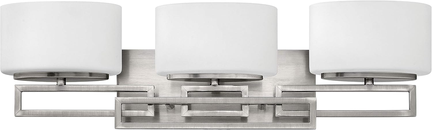 Hinkley Lanza Collection Contemporary Modern Three Light 180W G9 Bathroom Vanity Fixture, Antique Nickel