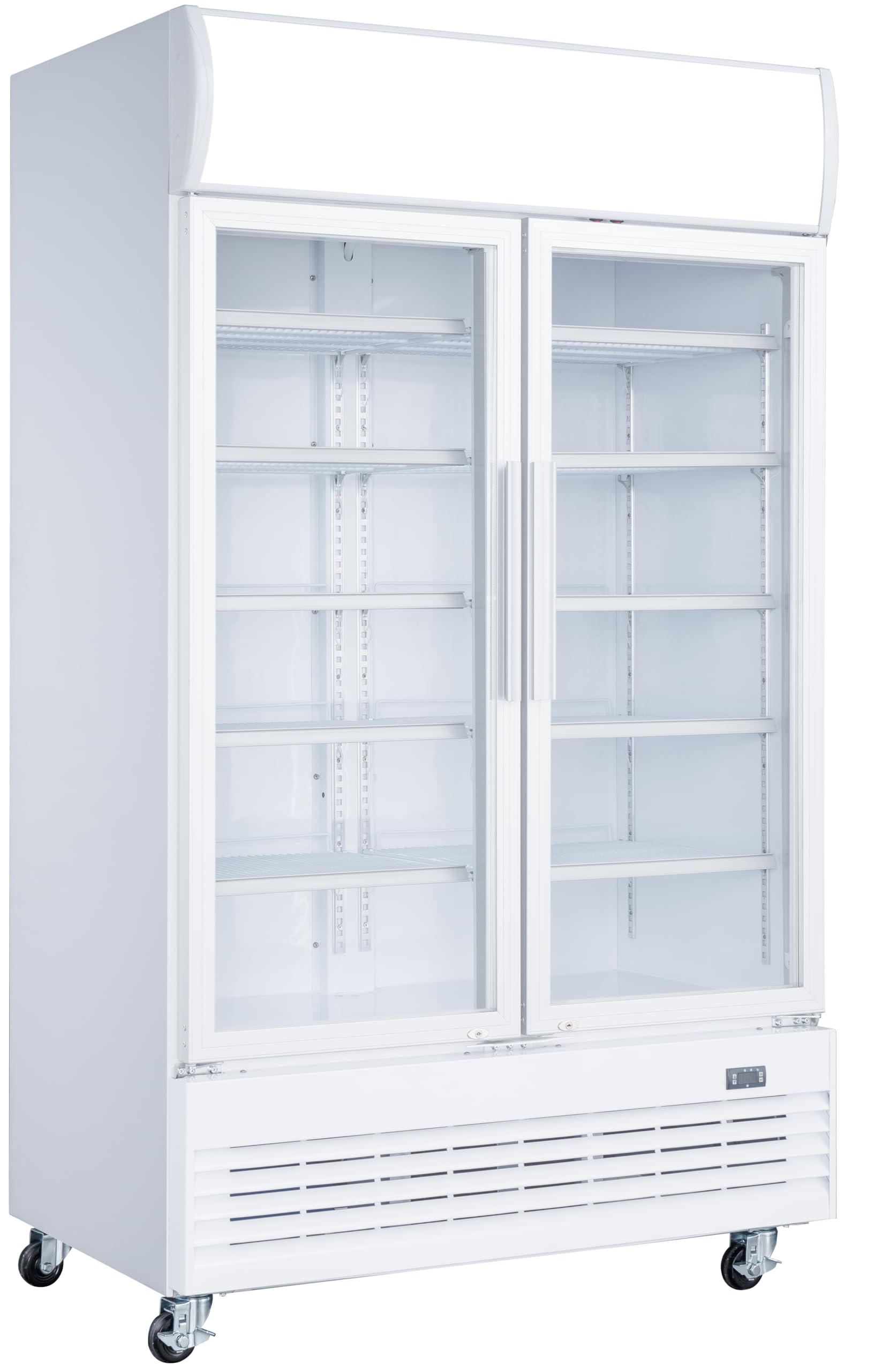 METRO Professional Doppel Getränkekühlschrank GSC2100, Stahl/Glas, 120x72.5x206.6 cm, 930 L, weiß