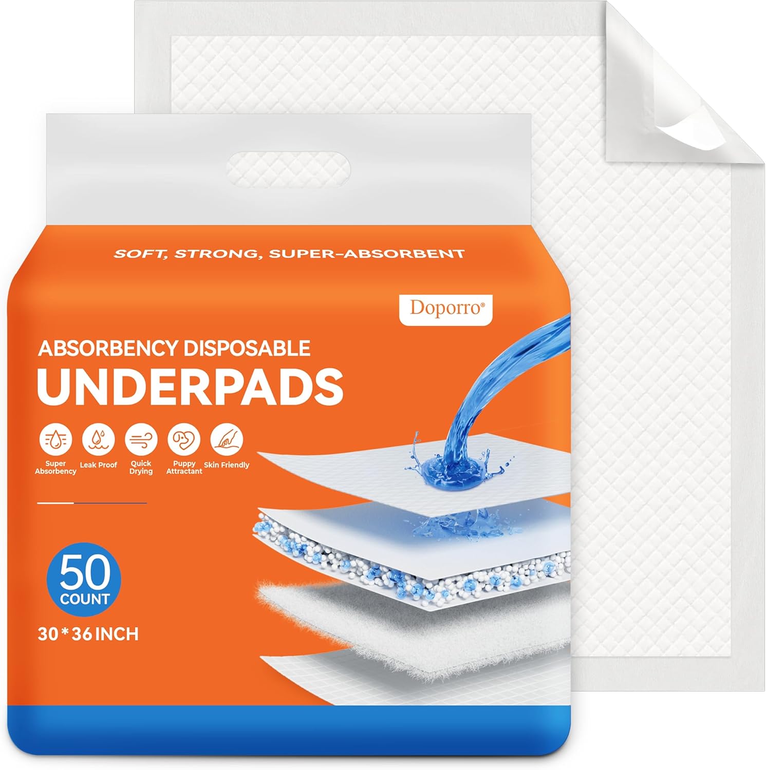 Pee Pads for Dogs, 30''x36'' Bed Pads 50 Count, Small Animal Bed Mat Pads