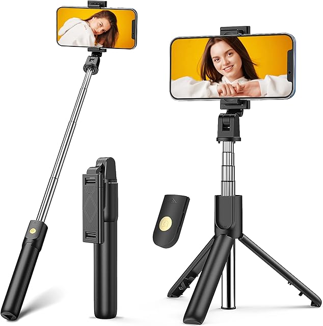Asnoty Selfie Stick Tripod, 3 in 1 Mini Selfie Stick with Remote Shutter Mobile Phone Expandable Selfie Stick and Portable Monopod Mobile Phone Holder for iPhone/Samsung/Huawei iOS and Android