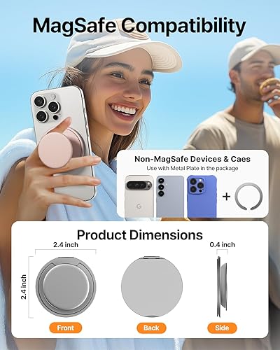 Miniatura 7 de Sinjimoru Soporte magnético para teléfono MagSafe de 105.82 oz, comodidad de silicona suave, placa de metal incluida, iPhone 1716151413, soporte de